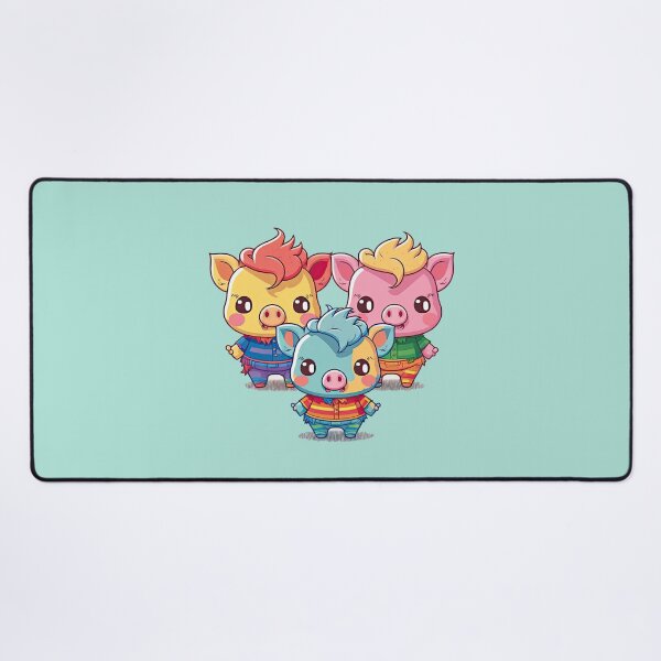 Item preview, Cute Three Little Pigs Colorful Funny Little Story Of Kawaii Friendship Characters designed and sold by ultra-cute.