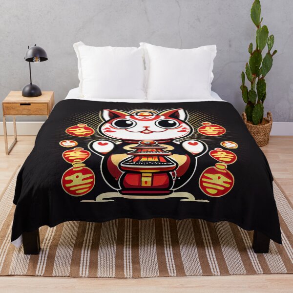 Item preview, Maneki neko kawaii cat of luck black designed and sold by Quiki.