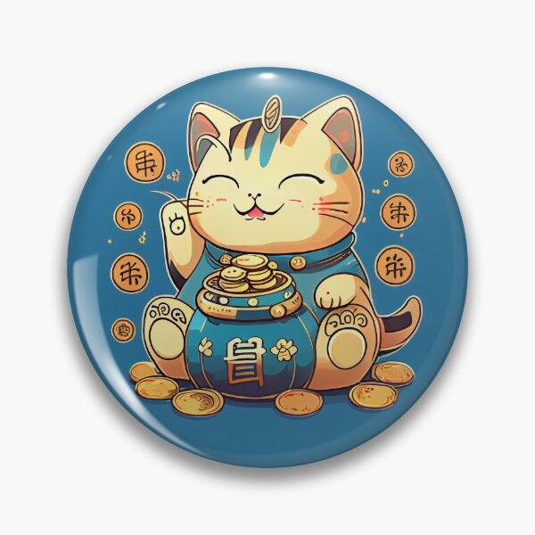 Item preview, Maneki neko cat of luck and fortune blue designed and sold by Quiki.