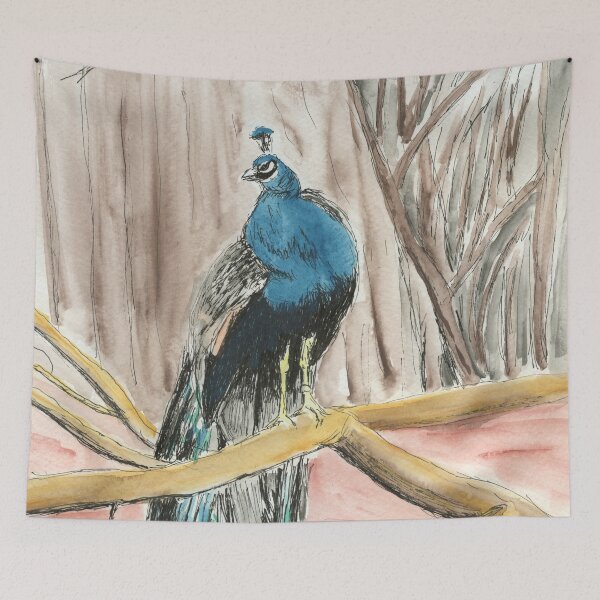 Item preview, Peafowl sitting on his perch designed and sold by LymphomaLass.