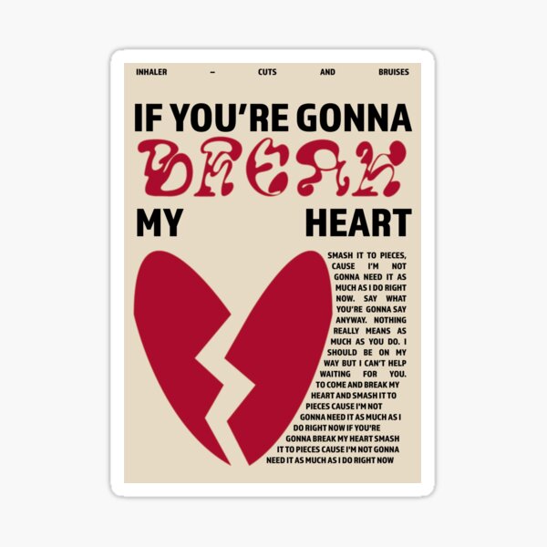 Louis Tomlinson Two Of Us Script Heart Song Lyric Print - Red Heart Print