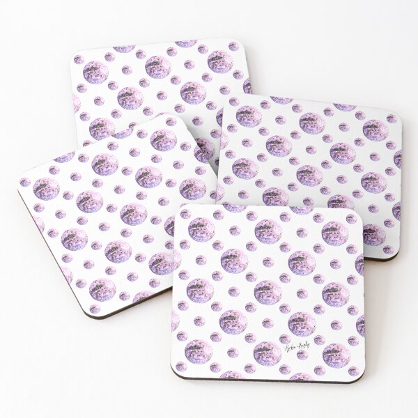 Item preview, Disco ball pattern pastel pink- white background designed and sold by Studio Lydia  Lovely.