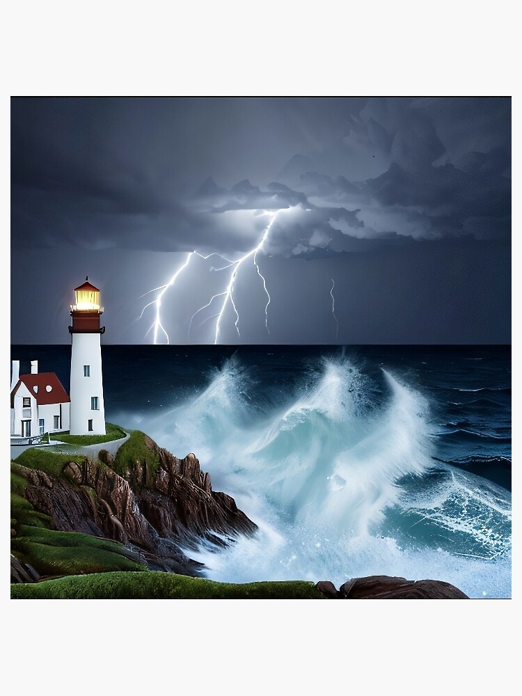 Lighthouse storm Sticker for Sale by Odinfaith1988