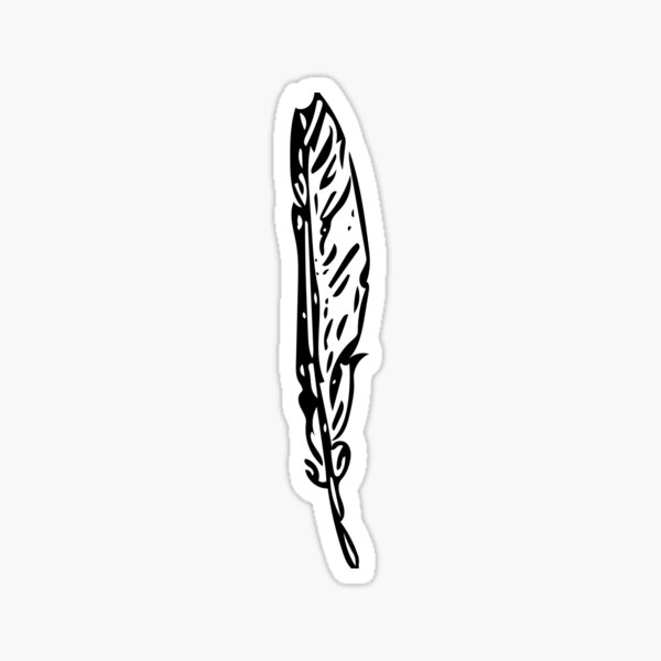 Black and White Feather Sticker