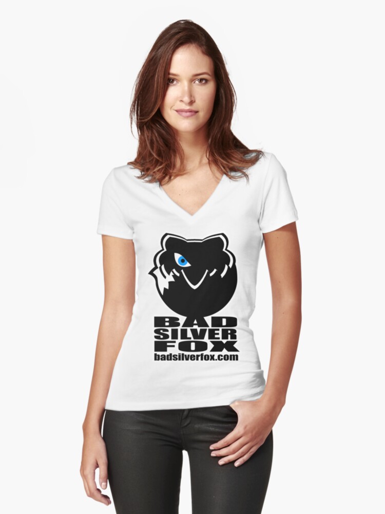Thumbnail 1 of 3, Fitted V-Neck T-Shirt, Bad Silverfox, Logo designed and sold by BADSILVERFOX.