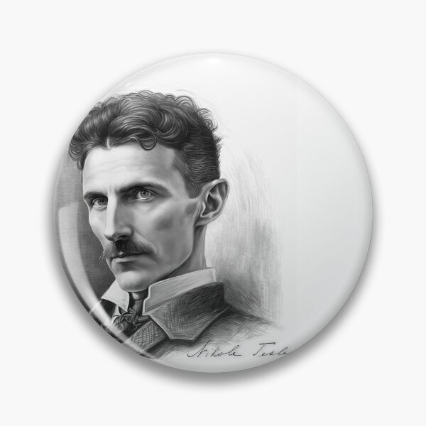 Item preview, Nikola Tesla, drawing and his signature designed and sold by EmeraldeaArt.
