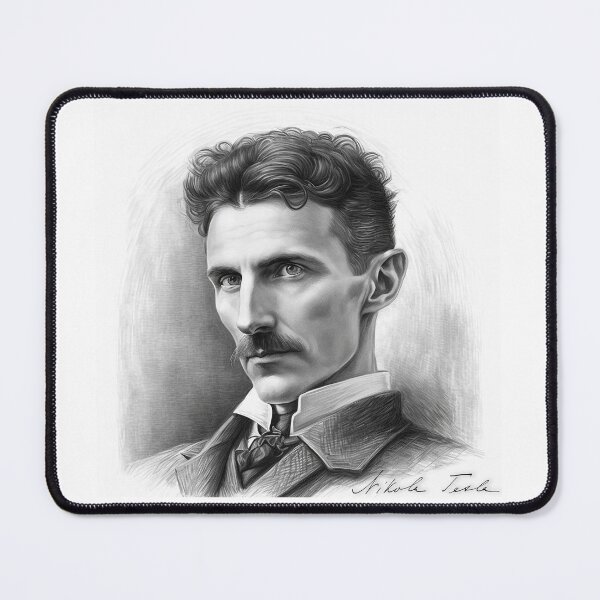 Item preview, Nikola Tesla, drawing and his signature designed and sold by EmeraldeaArt.