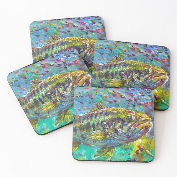 Item preview, Vibrant Color Large Mouth Bass Portrait Painting designed and sold by elfeather.