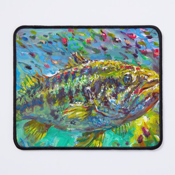 Item preview, Vibrant Color Large Mouth Bass Portrait Painting designed and sold by elfeather.