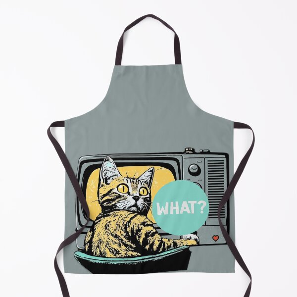 Item preview, Catflix  WHAT? cartoon, surprised cat is in front of the television  designed and sold by EmeraldeaArt.