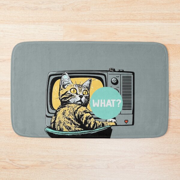 Item preview, Catflix  WHAT? cartoon, surprised cat is in front of the television  designed and sold by EmeraldeaArt.