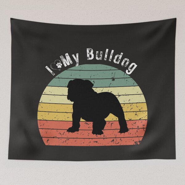 Item preview,  Retro Sunset I love My English Bulldog  designed and sold by Drnksuzys.