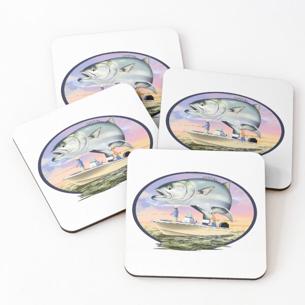 Item preview, Bluefish over boat and anglers sunset designed and sold by Color4Nature.