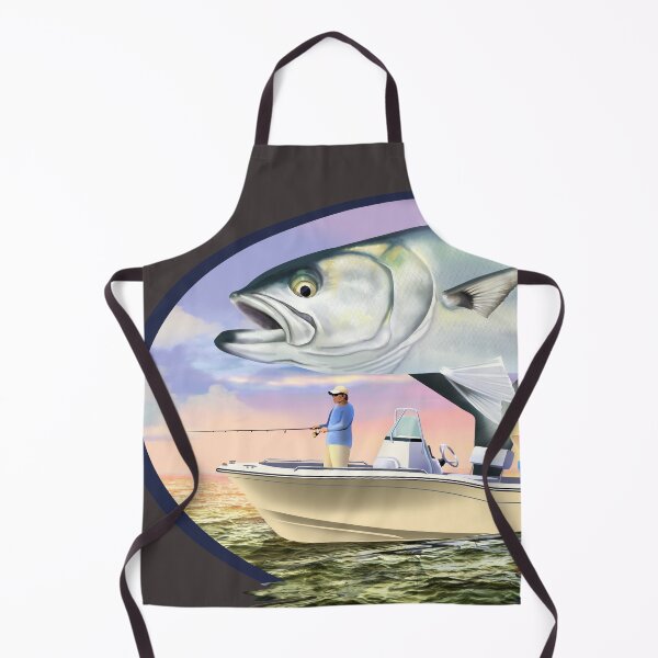 Item preview, Bluefish over boat and anglers sunset designed and sold by Color4Nature.