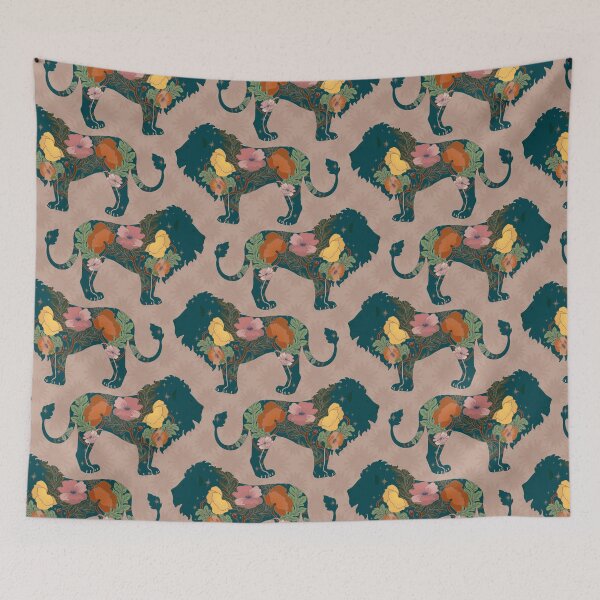Item preview, Ariel Lion in Teal and Blush designed and sold by MeganSteer.