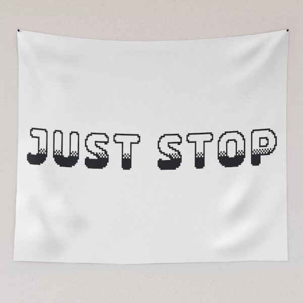 Item preview, Just Stop Classic Video Game Graphic Black designed and sold by arthouseflunky.