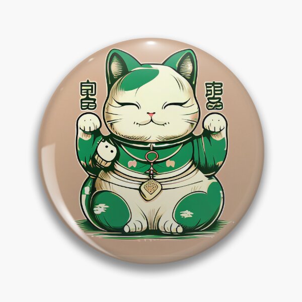 Item preview, Maneki neko cat of luck and fortune green designed and sold by Quiki.