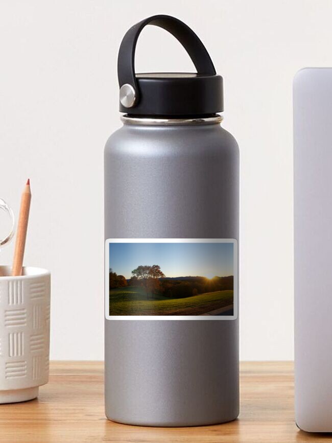 Thumbnail 1 of 3, Sticker, SUNSET MOUNTAIN LANDSCAPE BILTMORE ESTATE ASHEVILLE NORTH CAROLINA designed and sold by teruyalab.