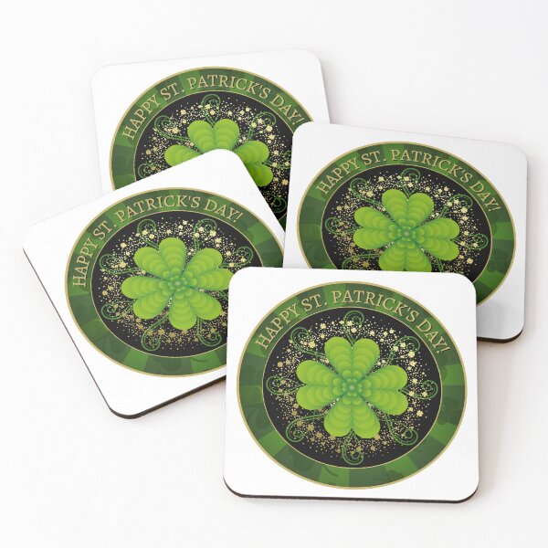 Item preview, Happy St. Patrick's Day Green and Gold 4 Leaf Clover Poker Chip designed and sold by Chantockey.