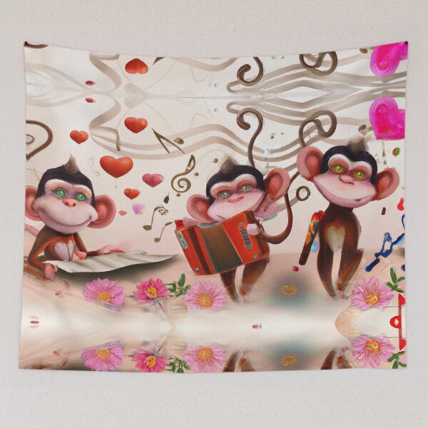 Item preview, Cute musician monkeys designed and sold by Artbellachi.