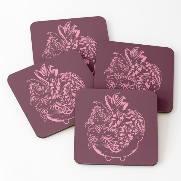 Item preview, Garden Witch | Pink and Dark Red Artwork | designed and sold by VintagePlantJoy.
