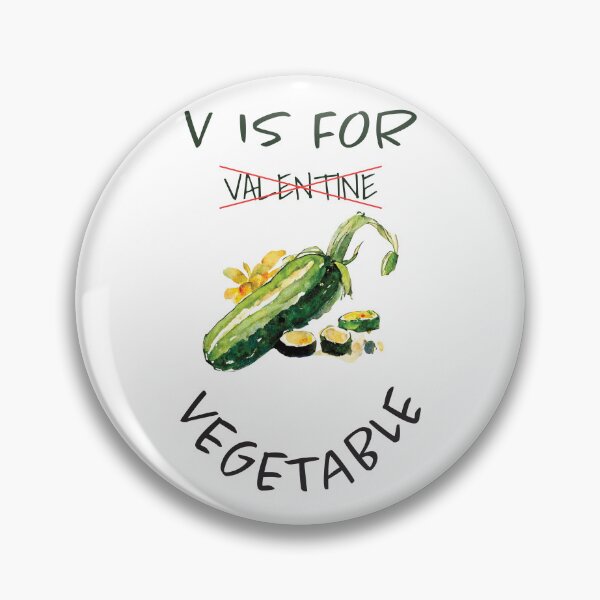 Item preview, V Is For Vegetable | Happy Valentine | Valentine's Day | Vegetable Love | Healthy Valentine| Zucchini designed and sold by ArtPowTech.