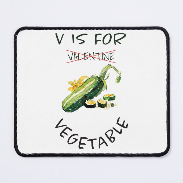 Item preview, V Is For Vegetable | Happy Valentine | Valentine's Day | Vegetable Love | Healthy Valentine| Zucchini designed and sold by ArtPowTech.