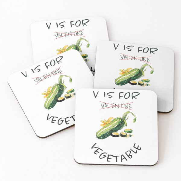 Item preview, V Is For Vegetable | Happy Valentine | Valentine's Day | Vegetable Love | Healthy Valentine| Zucchini designed and sold by ArtPowTech.