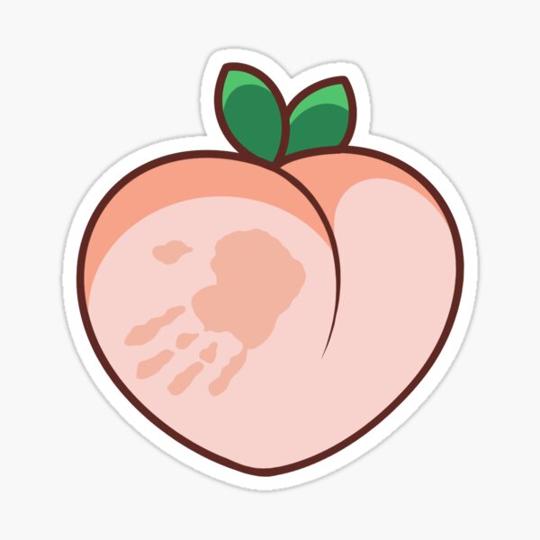 Hand print on peach Sticker