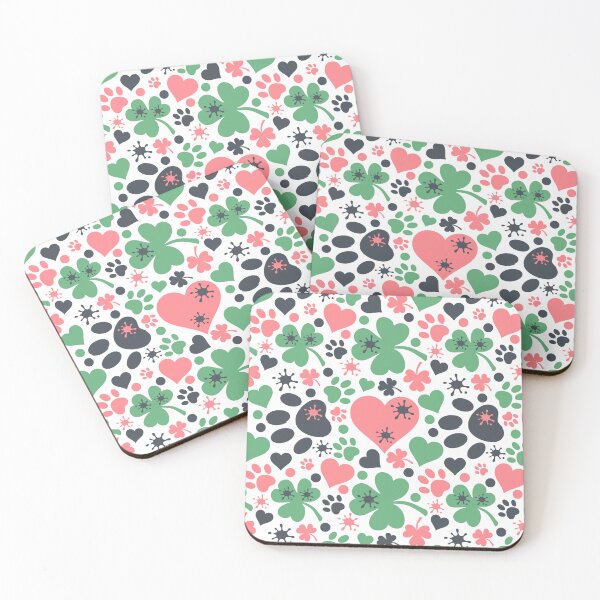 Item preview, St. Patrick's Day - pawprints on my heart - splatterpaint designed and sold by EvergreenWhimsy.