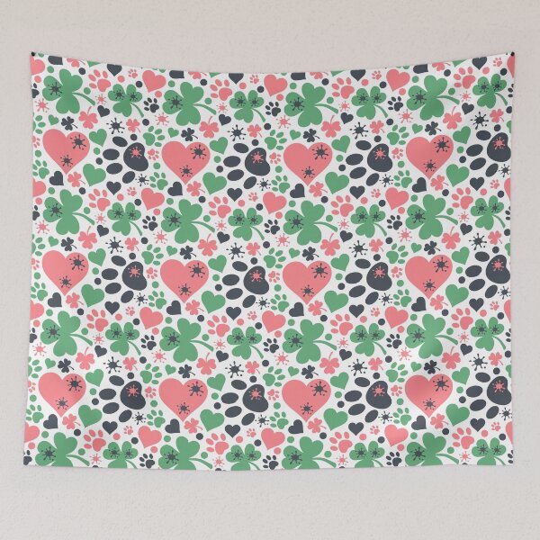 Item preview, St. Patrick's Day - pawprints on my heart - splatterpaint designed and sold by EvergreenWhimsy.