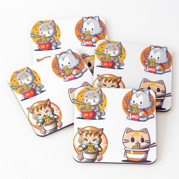 Item preview, ramen with cat sticker - ramen pack bundle - ramen lovers bundle designed and sold by wear4gamers.