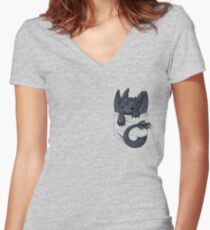 Is that a dragon in your pocket? Women's Fitted V-Neck T-Shirt