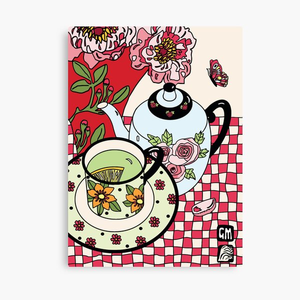 Green Tea and Rhododendrons Canvas Print