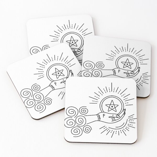 Item preview, Black and white ace of pentacles designed and sold by OM-lova.