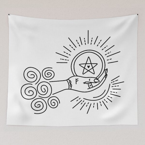 Item preview, Black and white ace of pentacles designed and sold by OM-lova.