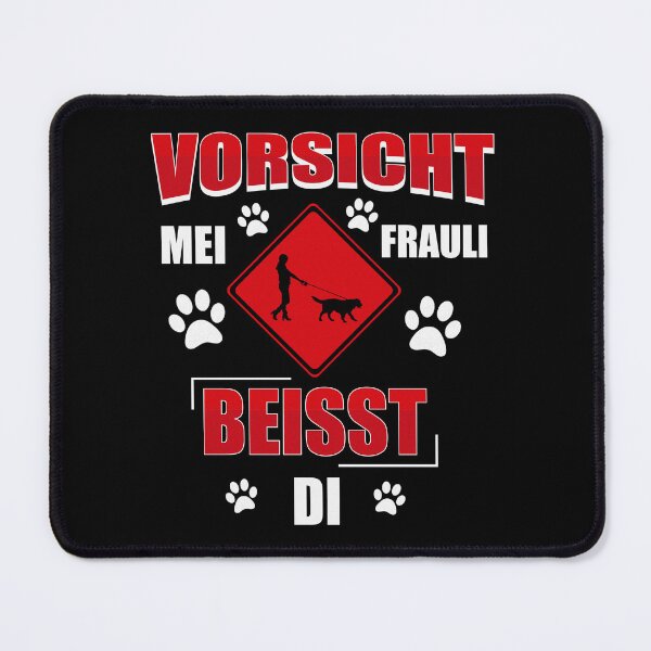Item preview, Caution Mei Frauli bites the dog dialect funny designed and sold by StrongShirts.