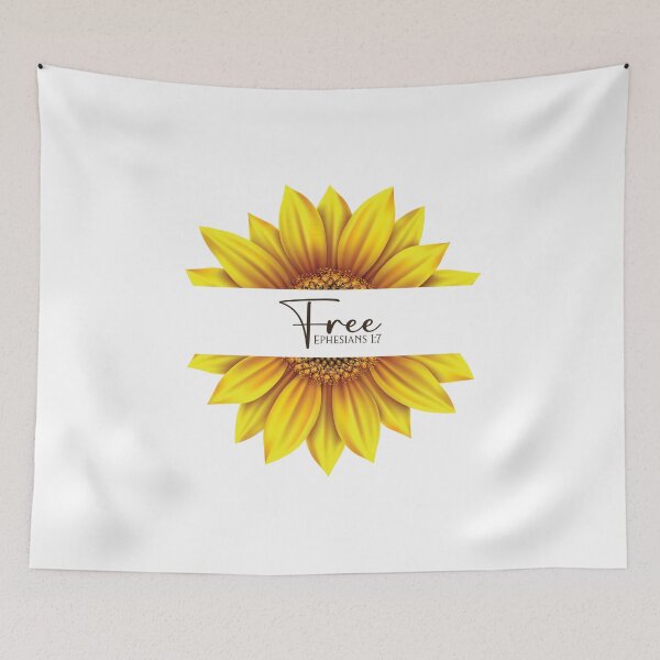 Item preview, Christian Sunflower design - I am Free - Ephesians 1:7 designed and sold by simplydesignart.