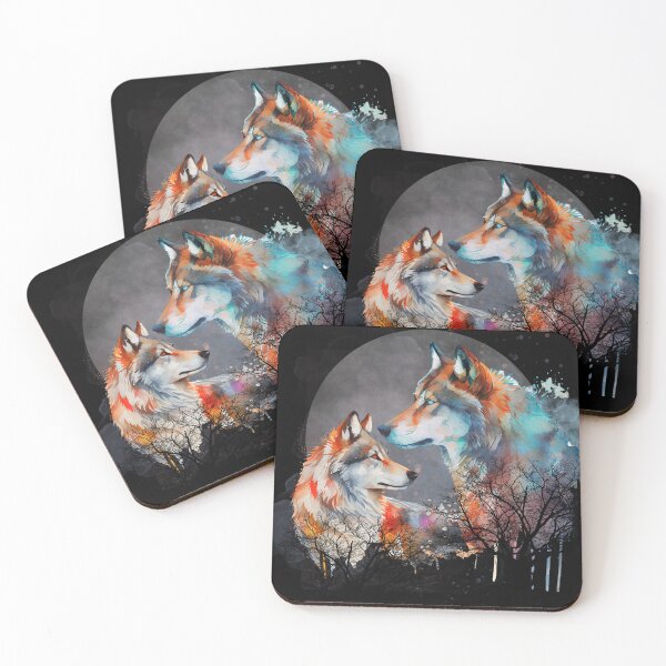 Item preview, Watercolor wolves valentines pack. Wolf pack. designed and sold by MamaNeeaDesigns.