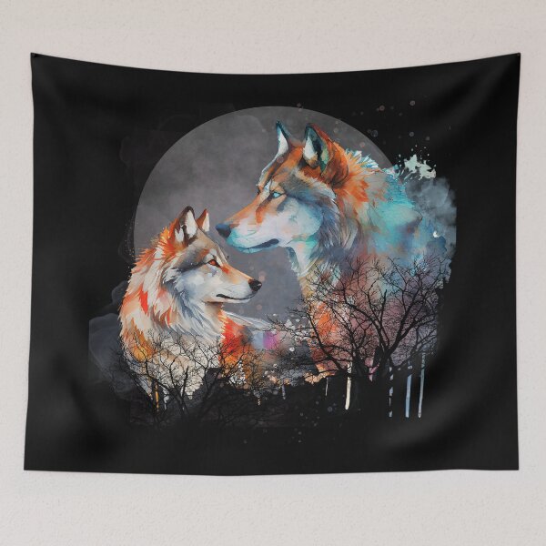 Item preview, Watercolor wolves valentines pack. Wolf pack. designed and sold by MamaNeeaDesigns.