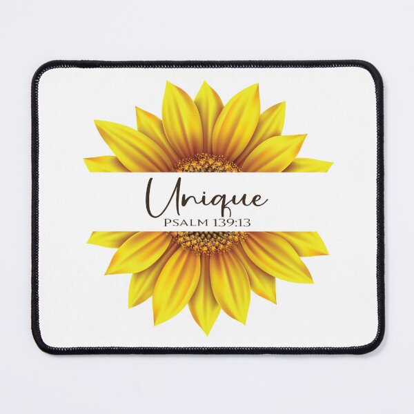 Item preview, Christian Sunflower design - I am Unique - Psalm 139:13 designed and sold by simplydesignart.