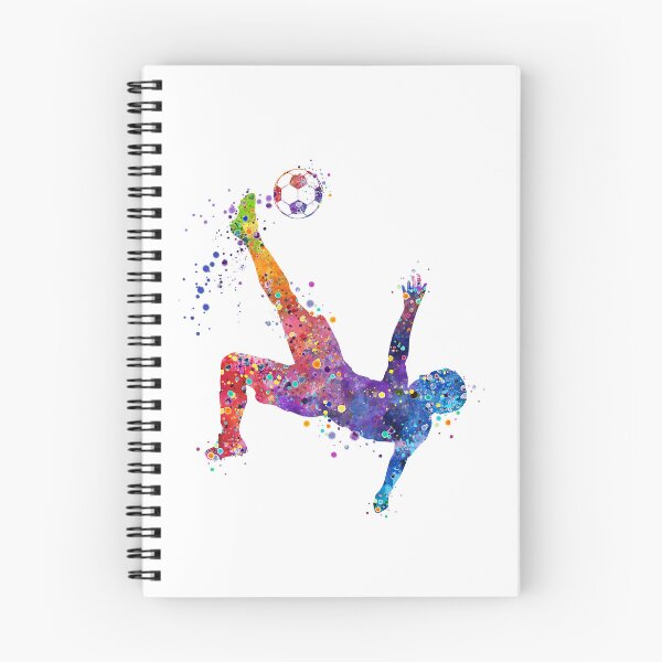 Item preview, Boy Soccer Player Bicycle Kick Watercolor designed and sold by LotusGifts.