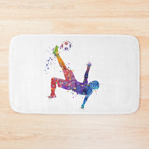 Item preview, Boy Soccer Player Bicycle Kick Watercolor designed and sold by LotusGifts.
