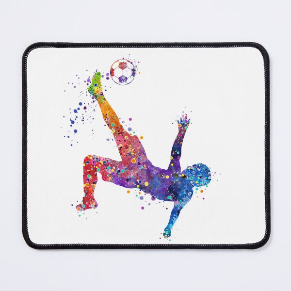 Item preview, Boy Soccer Player Bicycle Kick Watercolor designed and sold by LotusGifts.