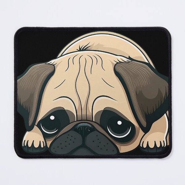 Item preview, pug with big adorable eyes, kawaii chibi puppy with cute little paws designed and sold by Chardo55.