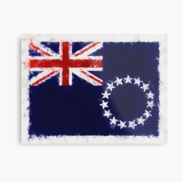Cook Islands Flag Reworked No. 66, Series 5 Metal Print