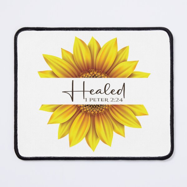 Item preview, Christian Sunflower design - I am Healed - 1 Peter 2:24 designed and sold by simplydesignart.