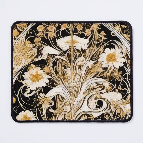 Item preview, Vintage Alphonse Mucha Inspired Art Nouveau White Sunflower Print designed and sold by entwithanaxe.