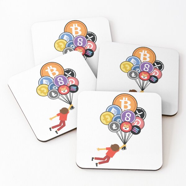 Item preview, Crypto Ballons Flying To The Moon CryptoCurrency Party Bitcoin XRP Dogecoin Litecoin Shib ETH designed and sold by doseofwin.