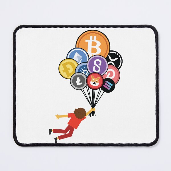 Item preview, Crypto Ballons Flying To The Moon CryptoCurrency Party Bitcoin XRP Dogecoin Litecoin Shib ETH designed and sold by doseofwin.